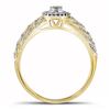 Image 2 : 1/4 CTW Round Diamond Cluster Bridal Wedding Engagement Ring 10kt Yellow Gold - REF-24T3K