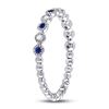Image 3 : 1/6 CTW Round Blue Sapphire Diamond Beaded Dot Stackable Ring 10kt White Gold - REF-13H2W