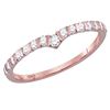 Image 1 : 1/4 CTW Round Diamond Chevron Stackable Ring 14kt Rose Gold - REF-21F5M