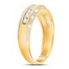 Image 3 : 1/4 CTW Mens Round Diamond Wedding Ring 10kt Two-tone Gold - REF-21F5M