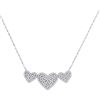 Image 1 : 3/8 CTW Round Diamond Triple Heart Cluster Pendant 10kt White Gold - REF-27W5F