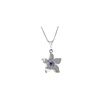 Image 1 : Genuine 0.10 CTW Amethyst Necklace 14KT White Gold - REF-38M2T