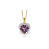 Image 1 : Genuine 3.24 ctw Amethyst & Diamond Necklace 14KT Yellow Gold - REF-59H3X