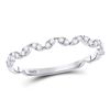 Image 1 : 1/5 CTW Round Diamond Zigzag Stackable Ring 10kt White Gold - REF-15Y5X