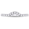 Image 2 : 1/4 CTW Round Diamond Curved Wedding Ring 14kt White Gold - REF-26T3K