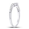 Image 3 : 1/4 CTW Round Diamond Curved Wedding Ring 14kt White Gold - REF-26T3K