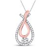 Image 1 : 1/6 CTW Round Diamond Cradled Cluster Pendant 10kt Two-tone Gold - REF-10X8T