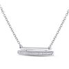 Image 1 : 1/10 CTW Round Diamond Double Horizontal Bar Necklace 10kt White Gold - REF-18A3N