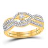Image 1 : 1/3 CTW Princess Diamond Bridal Wedding Engagement Ring 10kt Yellow Gold - REF-34R8H