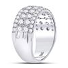 Image 3 : 1 & 1/2 CTW Round Diamond Four Row Machine Set Ring 10kt White Gold - REF-105A5N
