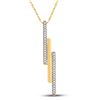 Image 1 : 1/8 CTW Round Diamond Triple Vertical Bar Pendant 10kt Yellow Gold - REF-11H9W