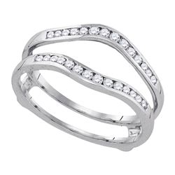 1 CTW Round Diamond Wedding Bridal Enhancer Ring 14kt White Gold - REF-87X5T