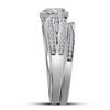 Image 2 : 1/2 CTW Round Diamond Cluster Bridal Wedding Engagement Ring 10kt White Gold - REF-35R9H