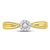 Image 2 : 1/10 CTW Round Diamond Solitaire Promise Bridal Ring 10kt Yellow Gold - REF-13N2Y