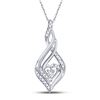 Image 1 : 1/8 CTW Round Diamond Heart Spade Frame Pendant 10kt White Gold - REF-13Y2X