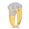 Image 3 : 1 & 1/2 CTW Mens Round Diamond Large Cluster Ring 10kt Yellow Gold - REF-93R3H