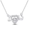 Image 1 : 1/10 CTW Round Diamond I Love U Heart Pendant 14kt White Gold - REF-18K3R