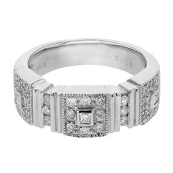 0.50 CTW Diamond Ring 18K White Gold - REF-97X7R