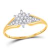 Image 1 : 1/10 CTW Round Diamond Star Cluster Ring 10kt Yellow Gold - REF-9M6A