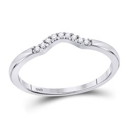 1/20 CTW Round Diamond Contoured Solitaire Enhancer Wedding Ring 10kt White Gold - REF-9A3N