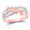 Image 1 : 1/6 CTW Round Diamond Mom Mother Ring 10kt Rose Gold - REF-13H2W