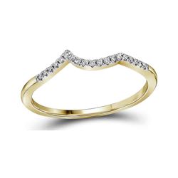 1/20 CTW Round Diamond Wedding Contoured Ring 14kt Yellow Gold - REF-13K2R