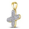 Image 2 : 1/2 CTW Mens Round Diamond Letter X Bubble Charm Pendant 10kt Yellow Gold - REF-28Y8X
