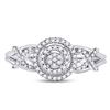 Image 2 : 1/5 CTW Round Diamond Cluster Split-shank XO Ring 10kt White Gold - REF-21K5R