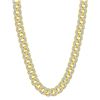 Image 1 : 13 & 1/5 CTW Mens Round Diamond Cuban Link Chain Necklace 10kt Yellow Gold - REF-1140M3A