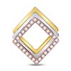 Image 1 : 1/6 CTW Round Diamond Diagonal Square Fashion Pendant 10kt Tri-Tone Gold - REF-15X5T