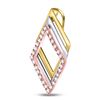 Image 2 : 1/6 CTW Round Diamond Diagonal Square Fashion Pendant 10kt Tri-Tone Gold - REF-15X5T