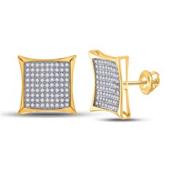 1/2 CTW Round Diamond Square Earrings 10kt Yellow Gold - REF-18T3K