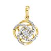 Image 1 : 1/10 CTW Round Diamond Cluster Pendant 10kt Yellow Gold - REF-11N9Y