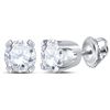 Image 1 : 1/2 CTW Unisex Round Diamond Solitaire Stud Earrings 14kt White Gold - REF-50N4Y