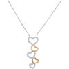 Image 1 : 1/6 CTW Round Diamond Cascading Heart Pendant 10kt Two-tone White Gold - REF-15R5H
