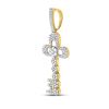 Image 2 : 1 & 1/4 CTW Mens Round Diamond Key Charm Pendant 10kt Yellow Gold - REF-65K9R