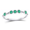 Image 1 : 1/20 CTW Round Emerald Dot Stackable Ring 10kt White Gold - REF-10W8F