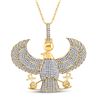 Image 1 : 1 & 3/4 CTW Mens Round Diamond Eagle Falcon Egyptian Horus Ankh Charm Pendant 10kt Yellow Gold - REF