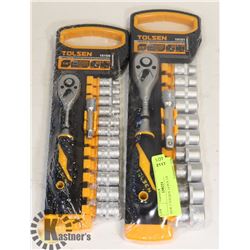 NEW 2 TOLSEN 14 PCS 1/4" RACHET