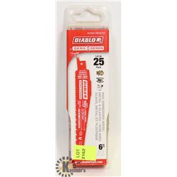 SEALED DIABLO 25 PK 6" 8/10 SAW BLADES