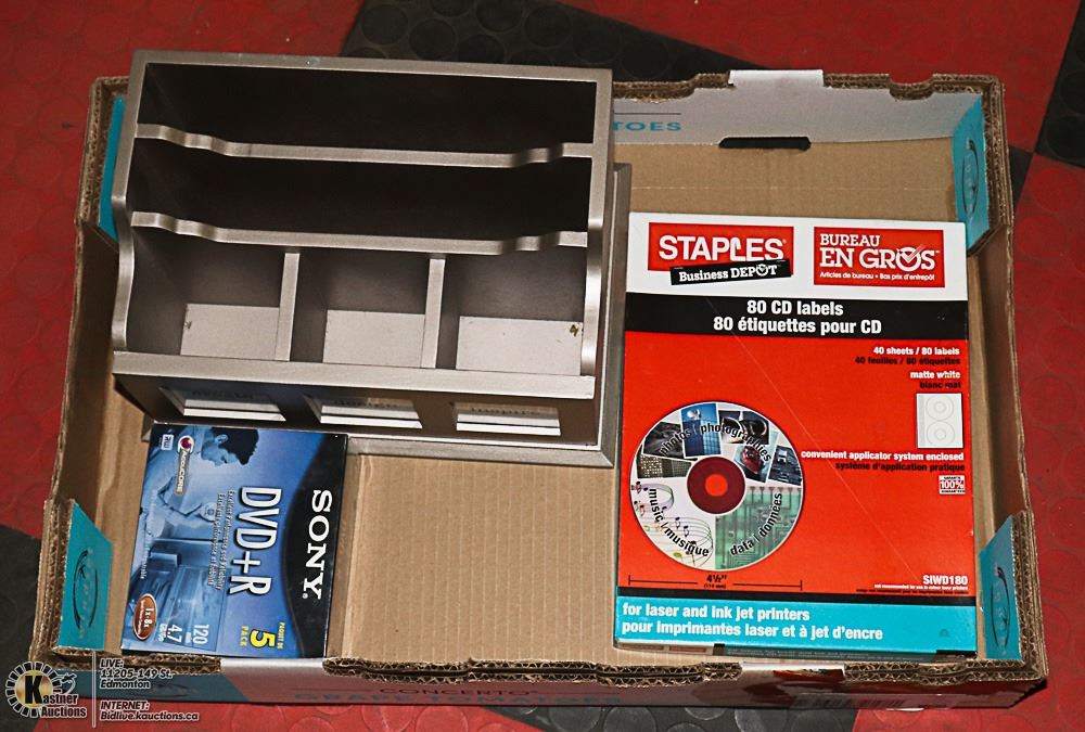 HOME DECOR STATIONARY BOX WITH NEW DVD+R BOX SET