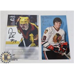 DARCEY ROTA CANUCKS/BLACKHAWKS SIGNED POSTCARDS