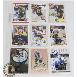 AUTOGRAPHED BOSTON BRUINS 9 HOCKEY CARD LOT