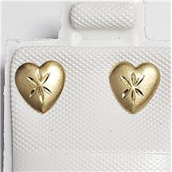14K YELLOW GOLD HEART SHAPE  EARRINGS
