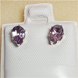SILVER 2 AMETHYST(0.8CT)  EARRINGS