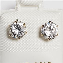 10K YELLOW GOLD CZ 6.5MM  EARRINGS