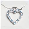 Image 1 : SILVER BLUE TOPAZ 20"  NECKLACE