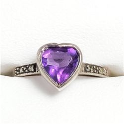 SILVER AMETHYST  RING (~SIZE 8)