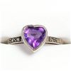 Image 1 : SILVER AMETHYST  RING (~SIZE 8)