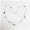 Image 1 : SILVER GENUINE GEMSTONE 18"   NECKLACE